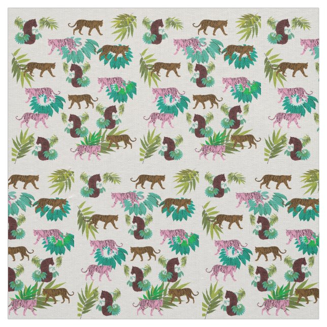 Rosa Brown Tigers Tyg (Prov)