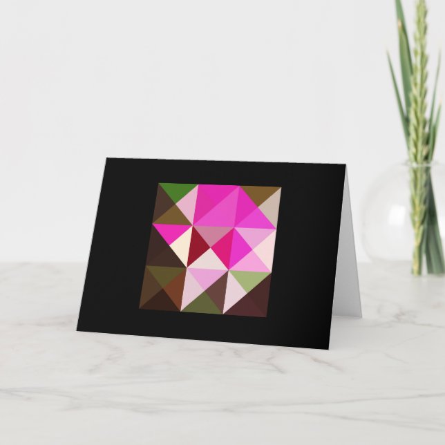 Rosa Brown Tones Quilt Square Note Card Kort (Framsida)