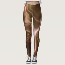 Rosa & Brown Vatten Marcular Spandex Leggings