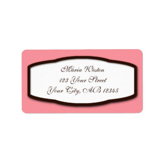 Rosa Brown & White-Returetiketter Adressetikett