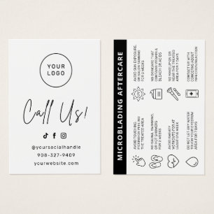 Rosa Brows Aftercare PMU Brow Instructions Card Visitkort