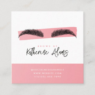 Rosa Brows Efteromsorgsinstruktion Fyrkantigt Visitkort