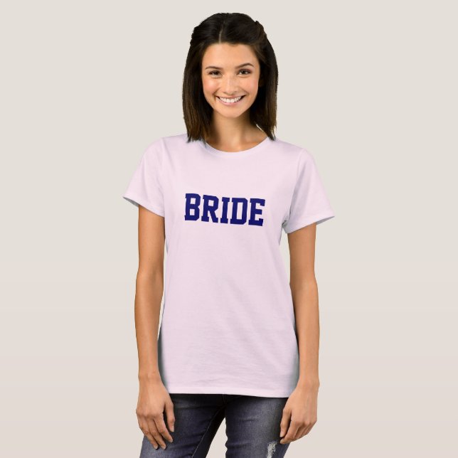 Rosa brud damklassisk t-shirt topp (Hel framsida)