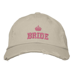 Rosa brud med krona broderad keps