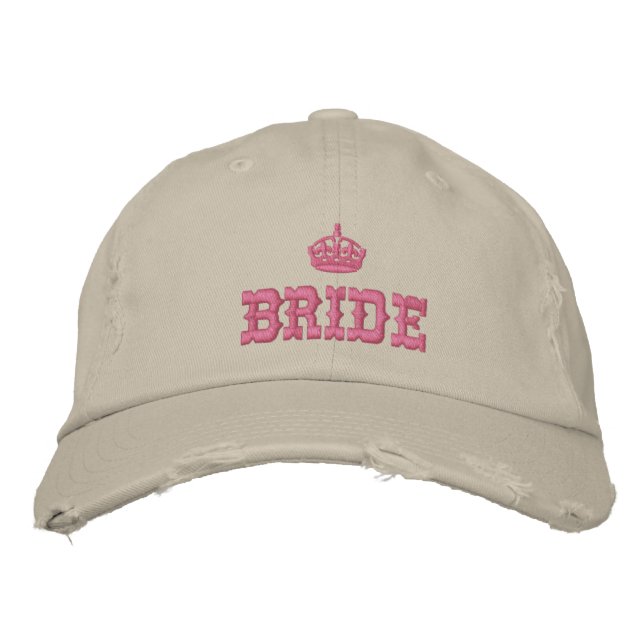 Rosa brud med krona broderad keps (Framsida)