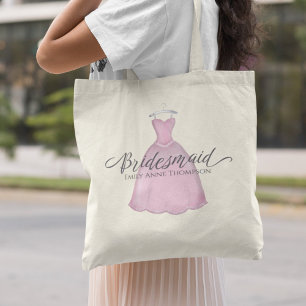 Rosa Brudens sida Rosa Bridesmaid Personlig Tygkasse