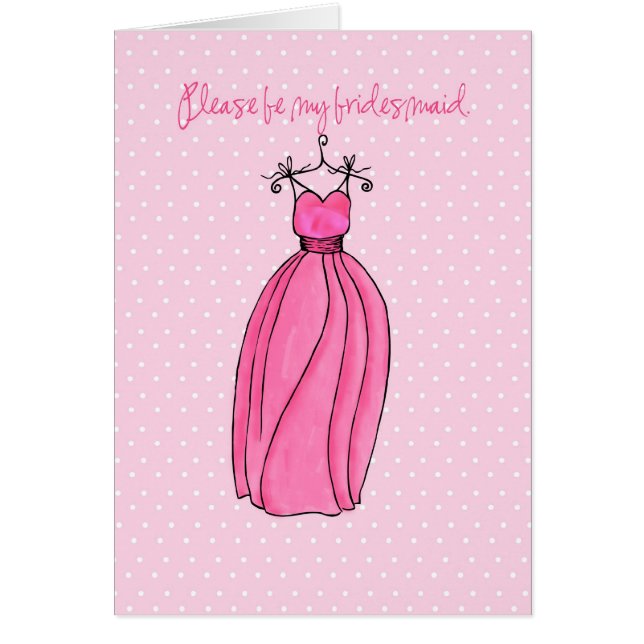 rosa brudtärna hälsningskort (Framsidan)