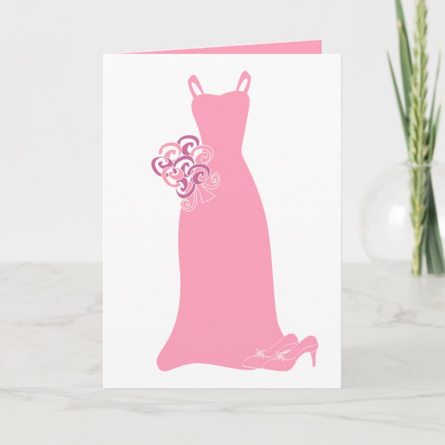 Rosa brudtärnaklänning kort (Framsida)