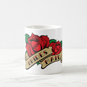 Rosa brudtärnamugg för tatuering kaffemugg