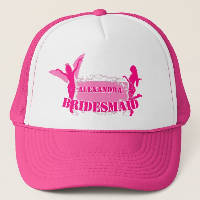 Rosa brudtärnor möhippa lastbilschaufförshatt keps (Framsida)