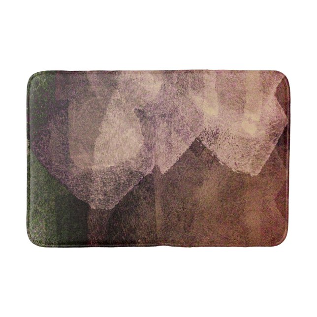 Rosa brun abstrakt som målar penseldrag badrumsmatta (Framsidan)