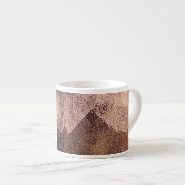 Rosa brun abstrakt som målar penseldrag espressomugg (Framsida höger)