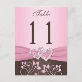 Rosa, brun Blommigt, Bordsnummer för hörselinlägg