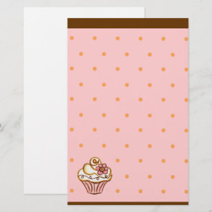 Rosa Brun Cupcake Bageri Pappersvaror Brevpapper