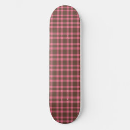 Rosa Brun Karomönster Mini Skateboard Bräda 18,5 Cm