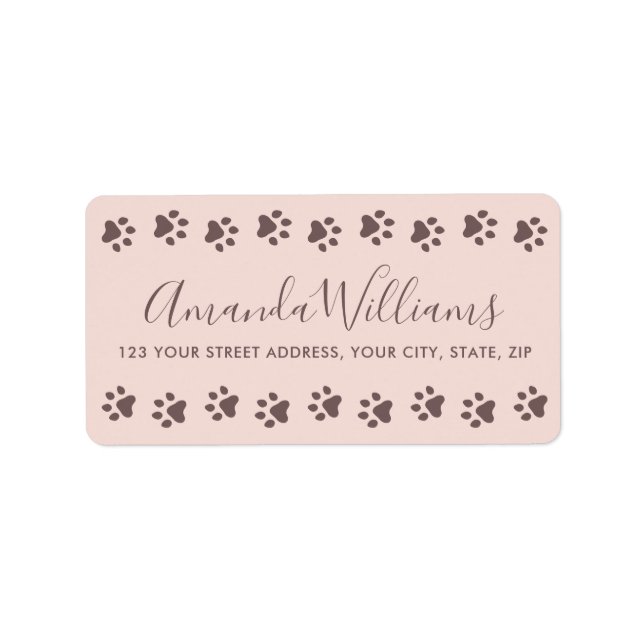  rosa brun papp, gräns returadress adressetikett (Framsidan)