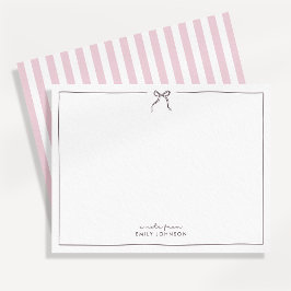 Rosa, brun & Ränder en Notis Från Platt Notkort Inbjudningar