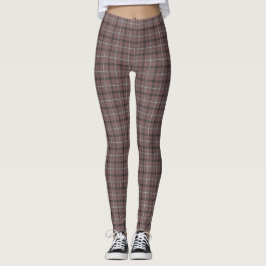 Rosa Brun Rutig Klassiskt Mönster Leggings