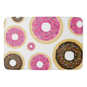 Rosa & brun Sprinkle Donuts Modern Roligt Cute Badrumsmatta