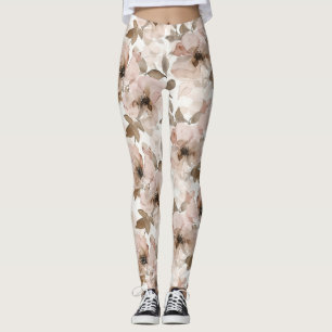 Rosa Brun Sydvästlig Blommig Leggings