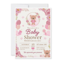 Rosa & Brun Teddybjörn Flicka Bebis Bjudan