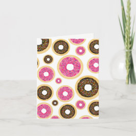 Rosa & Bruna Glasyr Donuts Moderna Födelsedagsfest Kort