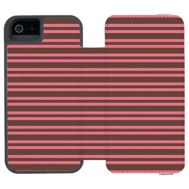 Rosa bruna ränder Sömlöst mönster Incipio iPhone Wallet Skal (Folio Öppen)