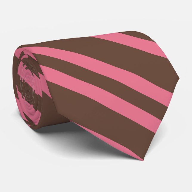 Rosa bruna ränder Sömlöst mönster Slips (Rullad)