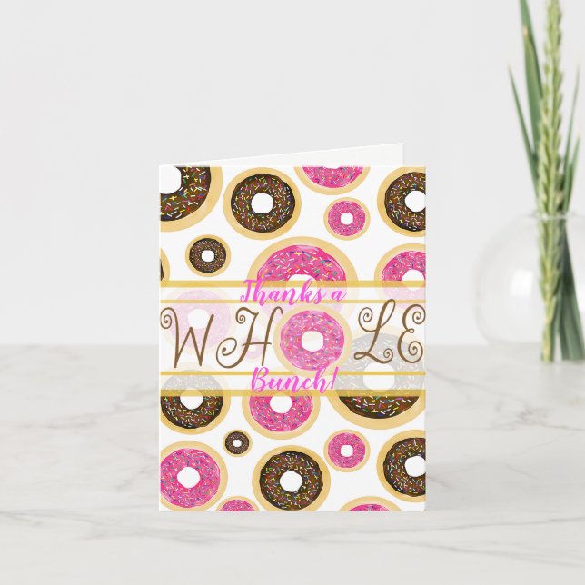 Rosa & Bruna Strössel Donuts Modern Tacksamhetskor Tack Kort (Framsida)