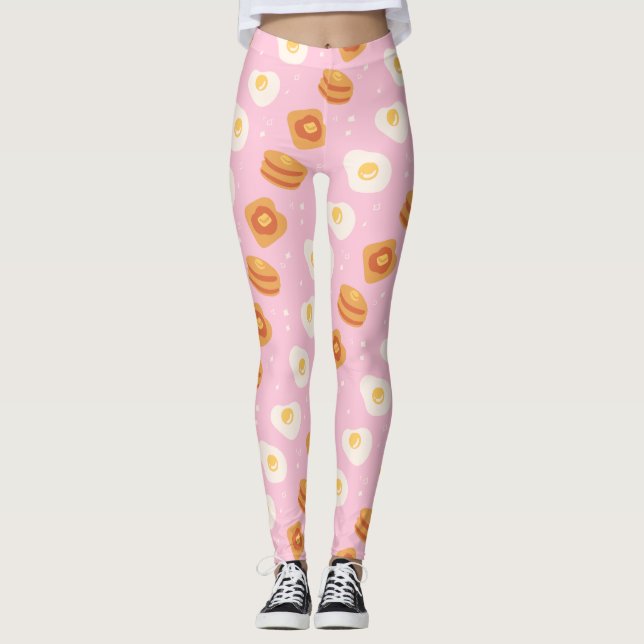 Rosa Brunch-legeringar Leggings (Framsida)