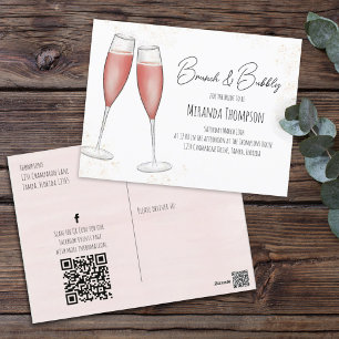 Rosa Brunch Möhippa QR Code Social Media Vykort