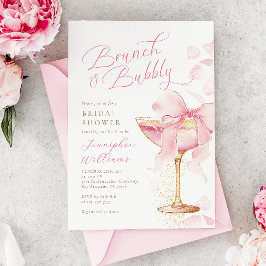 Rosa Brunch och Bubly Möhippa Inbjudningar