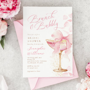 Rosa Brunch och Bubly Möhippa Inbjudningar