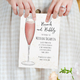 Rosa Brunch och Möhippan BubLY Champagne Inbjudningar