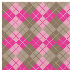 Rosa-Brunt Argyle Tyg