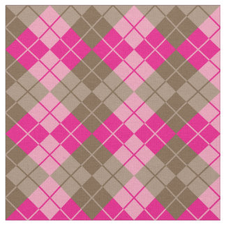 Rosa-Brunt Argyle Tyg