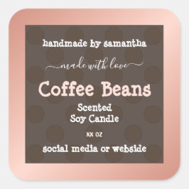 Rosa Brunt prickade produktförpackningsetiketter f Fyrkantigt Klistermärke