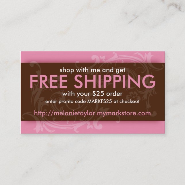 Rosa- & bruntPromokort Visitkort (Framsida)