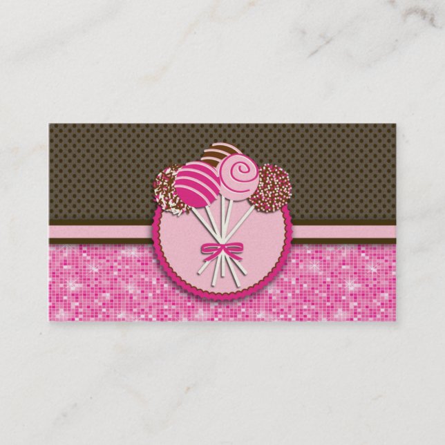 Rosa- & brunttårtapop: Visitkortar Visitkort (Framsida)