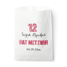 Rosa Brush Stroke Fladdermus Mitzva Favors favorit