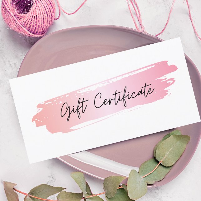 Rosa Brushstroke Business Logotyp Gift-certifikat (Skapare uppladdad)