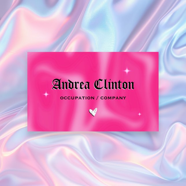 Rosa Brushstrokes y2k-retro Visitkort (Skapare uppladdad)