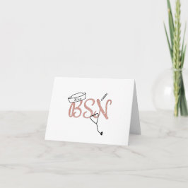 Rosa BSN studenten tackar dig för foto + meddeland Tack Kort