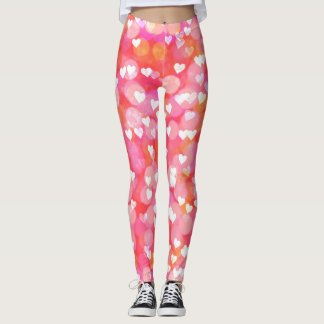 Rosa Bubbelhjärtan Leggings