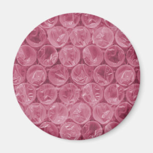 Rosa bubbelplastmönster magnet