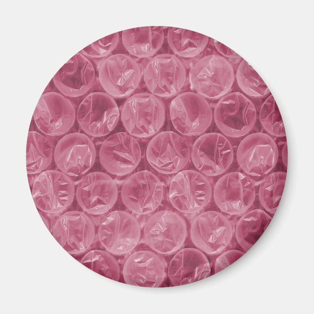 Rosa bubbelplastmönster magnet (Framsidan)