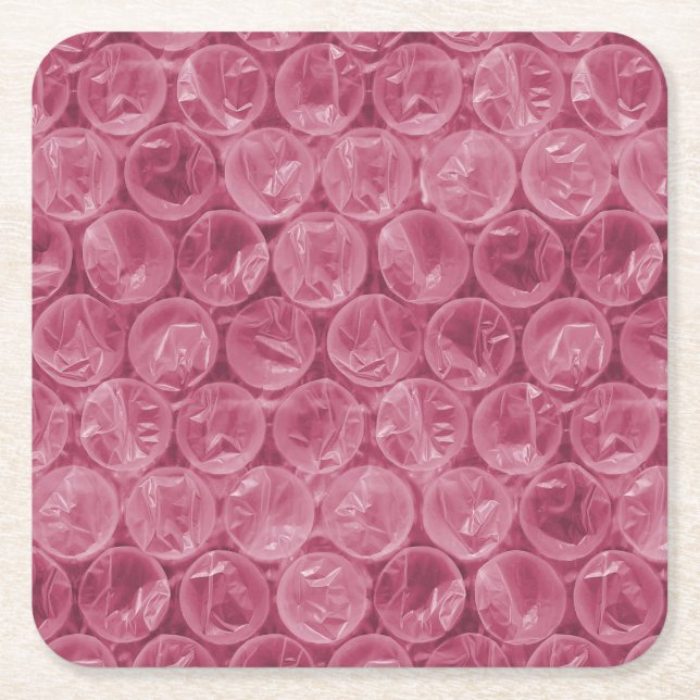 Rosa bubbelplastmönster underlägg papper kvadrat (Framsidan)