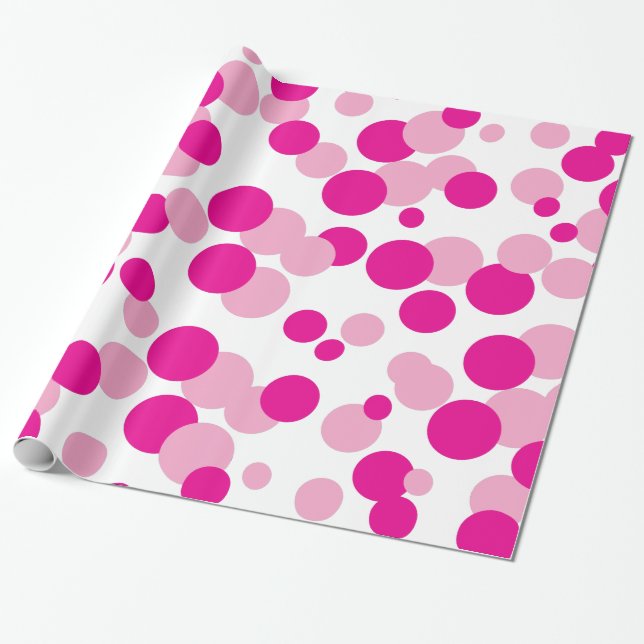 Rosa Bubble Confetti Mönster Gift Wrap Presentpapper (Utrullad)