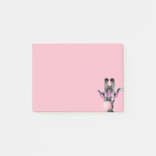 Rosa Bubble Gum Cute Giraffe Glass Post-it Block