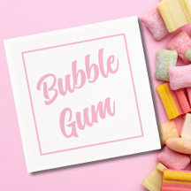 Rosa Bubble Gum Enkel Typografi Födelsedagsfest